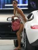 Nicole Murphy Leggy and Cleavage in Revealing Dress at Soho House