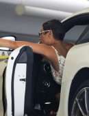 Nicole Murphy Leggy and Cleavage in Revealing Dress at Soho House