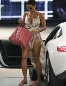 Nicole Murphy Leggy and Cleavage in Revealing Dress at Soho House