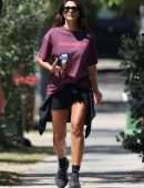 Pia Miller on Morning Walk while Out and About in Bondi, Australia