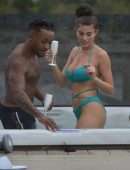 Rebecca Gormley in Bikini Enjoys Hot Tub Cabin with Biggs