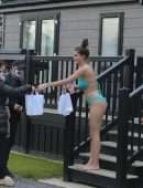 Rebecca Gormley in Bikini Enjoys Hot Tub Cabin with Biggs