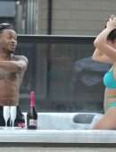 Rebecca Gormley in Bikini Enjoys Hot Tub Cabin with Biggs