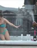 Rebecca Gormley in Bikini Enjoys Hot Tub Cabin with Biggs