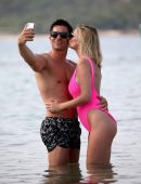 Rhian Sugden at the Beach in Swimsuit in Turkey