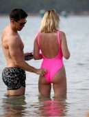 Rhian Sugden at the Beach in Swimsuit in Turkey