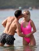 Rhian Sugden at the Beach in Swimsuit in Turkey