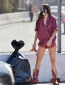 Scout Willis Leggy and Upskirt, Donates a Few Bags of Clothes in LA