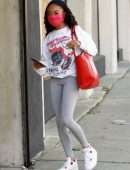 Skai Jackson going to the DWTS Studio in Los Angeles