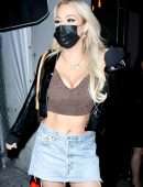 Tana Mongeau Cleavage and Leggy at Catch LA in West Hollywood