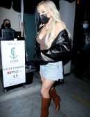 Tana Mongeau Cleavage and Leggy at Catch LA in West Hollywood