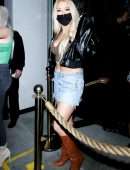 Tana Mongeau Cleavage and Leggy at Catch LA in West Hollywood