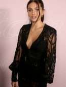 Thylane Blondeau in Black Dress at Etam Fashion show in Paris
