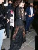 Thylane Blondeau in Black Dress at Etam Fashion show in Paris