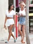 Tina Louise with her Friend CJ Franco on their Way to Diner at Pura Vida in West Hollywood