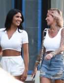 Tina Louise with her Friend CJ Franco on their Way to Diner at Pura Vida in West Hollywood