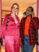 Victoria Clay Cleavage in All Pink in London