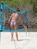 Alessandra Ambrosio Booty in Bikini on the Beach in Florianopolis