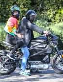 Ana De Armas Booty and Ben Affleck Riding Ben's Electric Harley Davidson in Brentwood