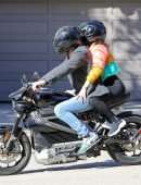 Ana De Armas Booty and Ben Affleck Riding Ben's Electric Harley Davidson in Brentwood