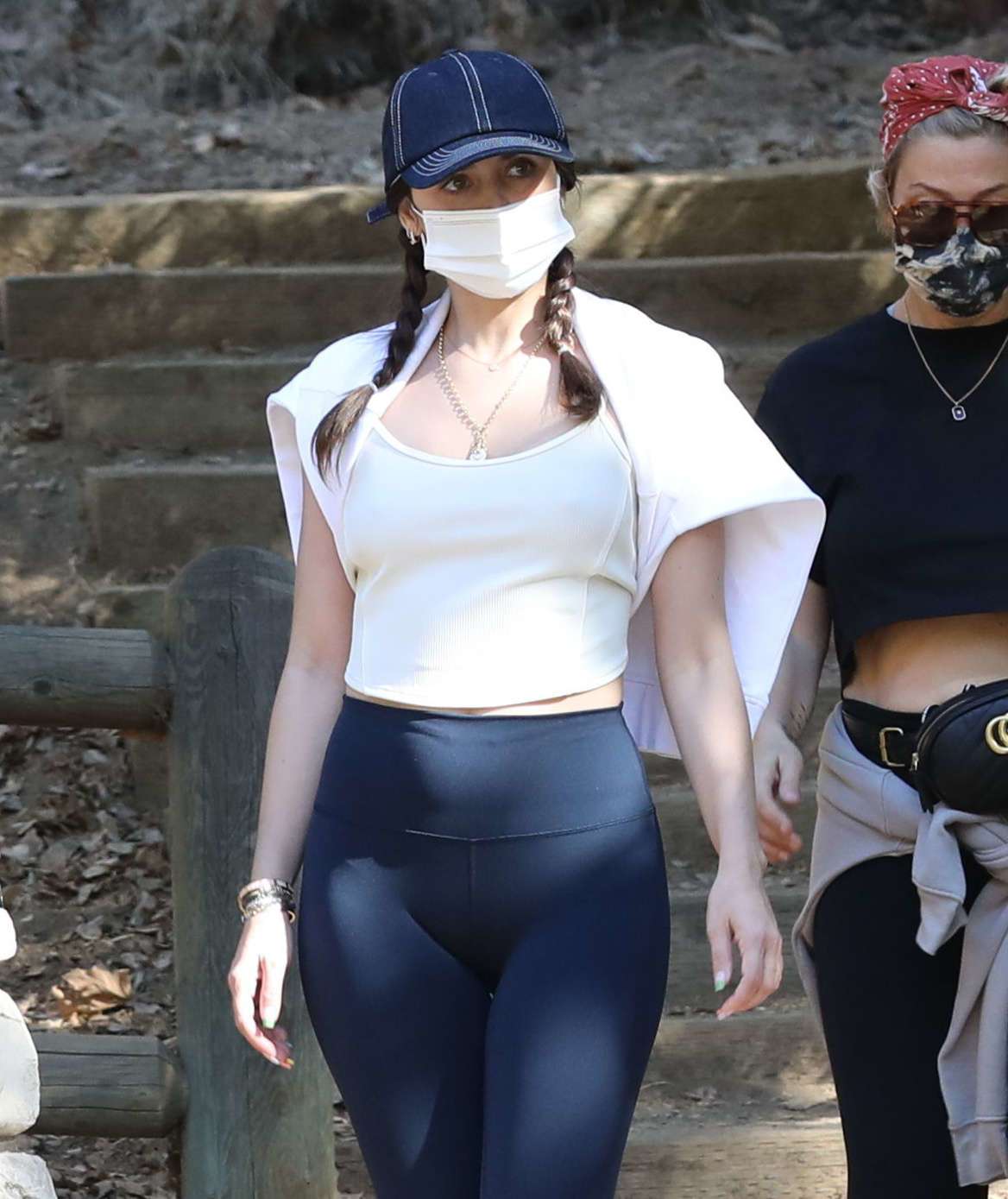 Ana de Armas in Tights, Hiking with a Friend in Los Angeles