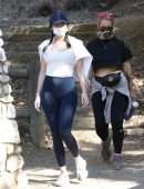 Ana de Armas in Tights, Hiking with a Friend in Los Angeles