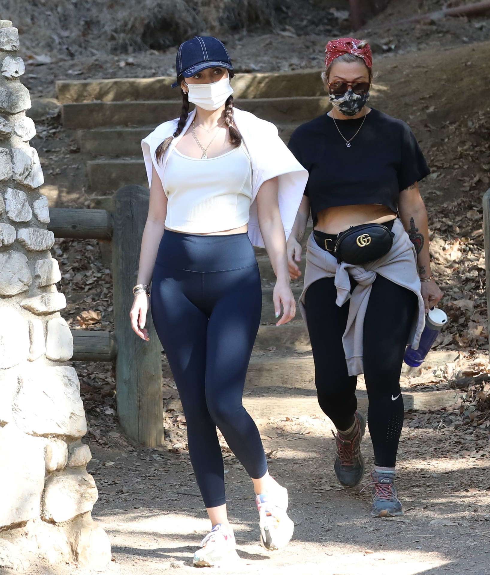 Ana de Armas in Tights, Hiking with a Friend in Los Angeles