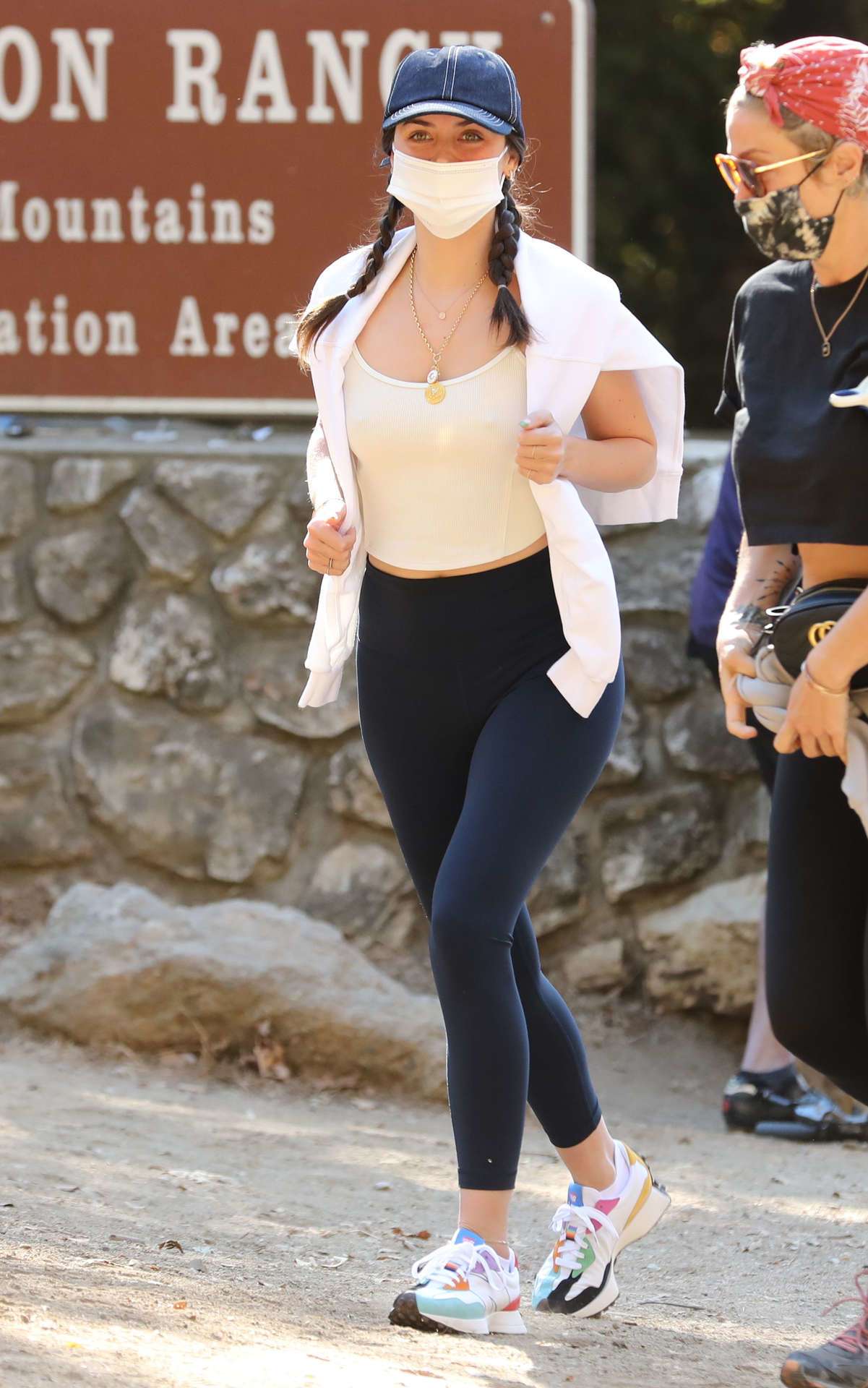 Ana de Armas in Tights, Hiking with a Friend in Los Angeles