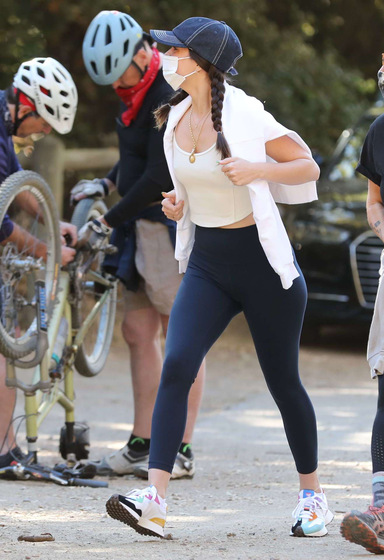 Ana de Armas in Tights, Hiking with a Friend in Los Angeles