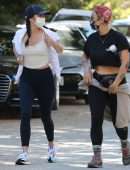 Ana de Armas in Tights, Hiking with a Friend in Los Angeles