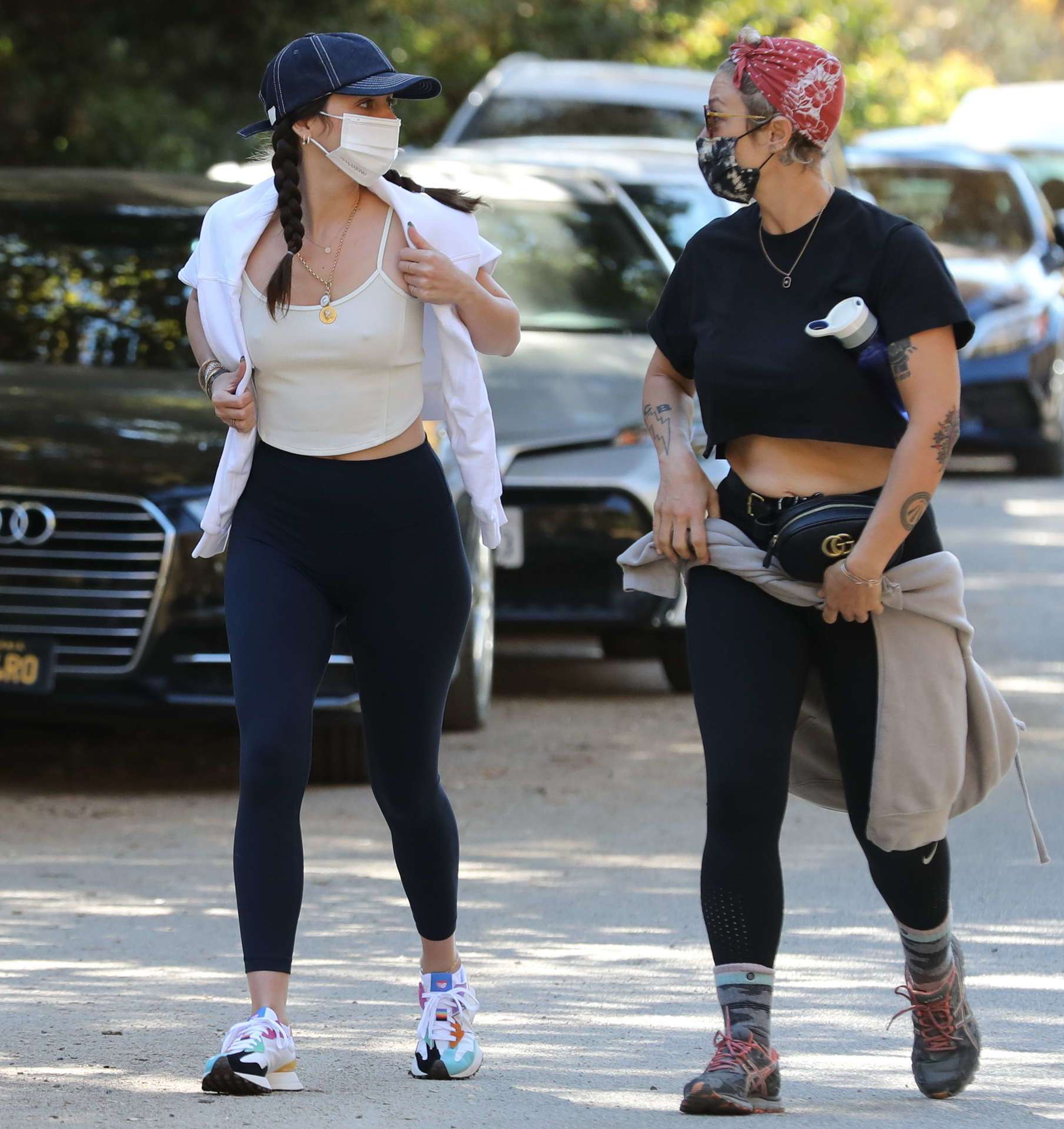 Ana de Armas in Tights, Hiking with a Friend in Los Angeles