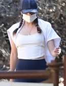 Ana de Armas in Tights, Hiking with a Friend in Los Angeles
