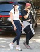 Ana de Armas in Tights, Hiking with a Friend in Los Angeles
