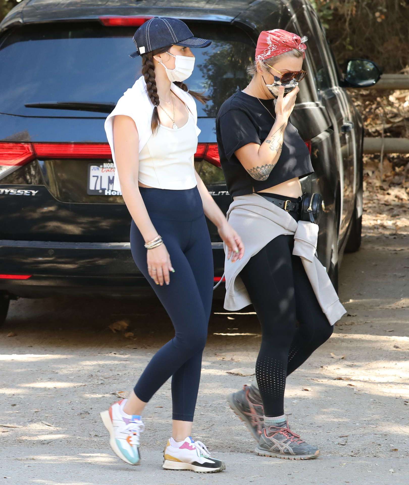 Ana de Armas in Tights, Hiking with a Friend in Los Angeles
