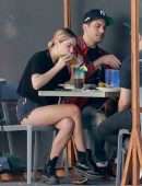 Ashley Benson Leggy at Mustard Seed Cafe in Los Angeles