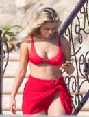 Bebe Rexha Booty in Red Bikini in Cabo San Lucas