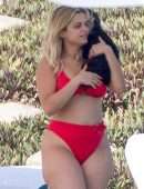Bebe Rexha Booty in Red Bikini in Cabo San Lucas