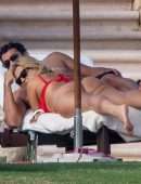 Bebe Rexha Booty in Red Bikini in Cabo San Lucas