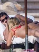 Bebe Rexha Booty in Red Bikini in Cabo San Lucas