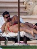 Bebe Rexha Booty in Red Bikini in Cabo San Lucas
