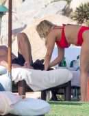 Bebe Rexha Booty in Red Bikini in Cabo San Lucas
