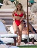 Bebe Rexha Booty in Red Bikini in Cabo San Lucas