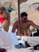 Bebe Rexha Booty in Red Bikini in Cabo San Lucas