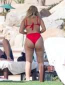 Bebe Rexha Booty in Red Bikini in Cabo San Lucas