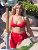 Bebe Rexha Booty in Red Bikini in Cabo San Lucas
