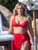 Bebe Rexha Booty in Red Bikini in Cabo San Lucas
