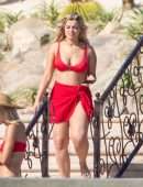 Bebe Rexha Booty in Red Bikini in Cabo San Lucas