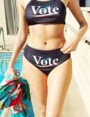 Blanca Blanco in Promoting to VOTE Bikini