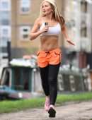 Caprice Bourret Jogging in London