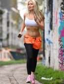 Caprice Bourret Jogging in London